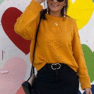 Yellow knit sweater